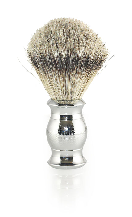 Engraved Nickel Silvertip Synthetic Brush