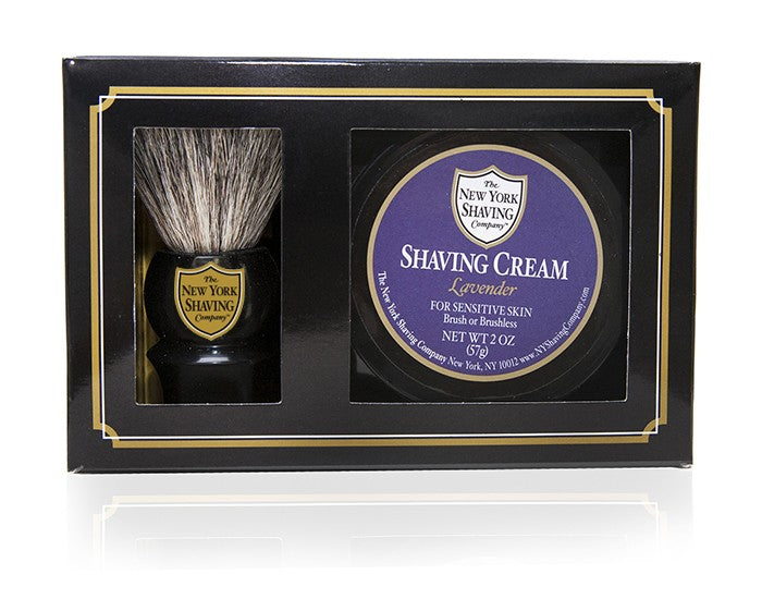 Lavender Shaving Cream and Brush Kit