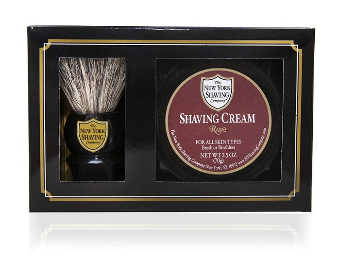 Rose Shaving Cream and Brush Kit