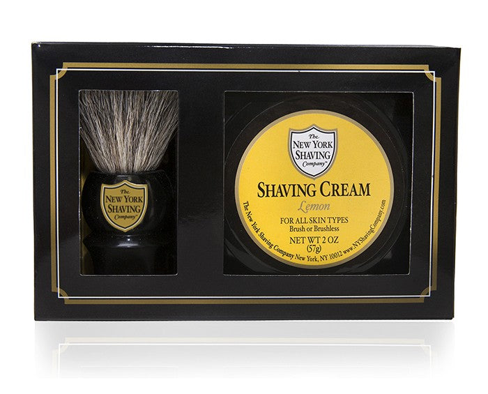 Lemon Shaving Cream and Brush Kit